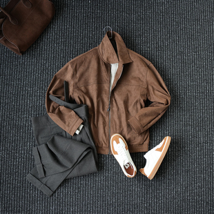 CssuGent秋冬季时尚高级感PU皮夹克男绅士百搭翻领皮衣雅痞外套潮