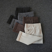 CssuGent那不勒斯皇后 潮 保暖西裤 斜纹羊毛混纺小直筒长裤 男冬季