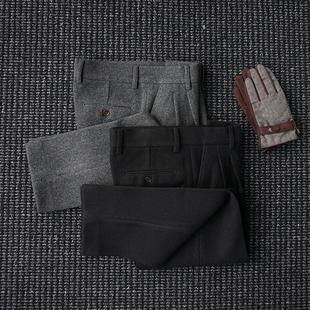 裤 CssuGent秋冬重磅小直筒毛呢西裤 百搭抗皱西装 休闲商务经典 男士