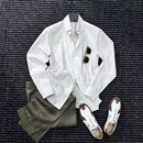 CssuGent那不勒斯皇后经典 男绅士商务休闲通勤衬衣 复古一片领衬衫