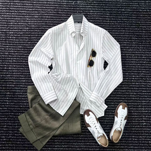 CssuGent那不勒斯皇后经典 男绅士商务休闲通勤衬衣 复古一片领衬衫