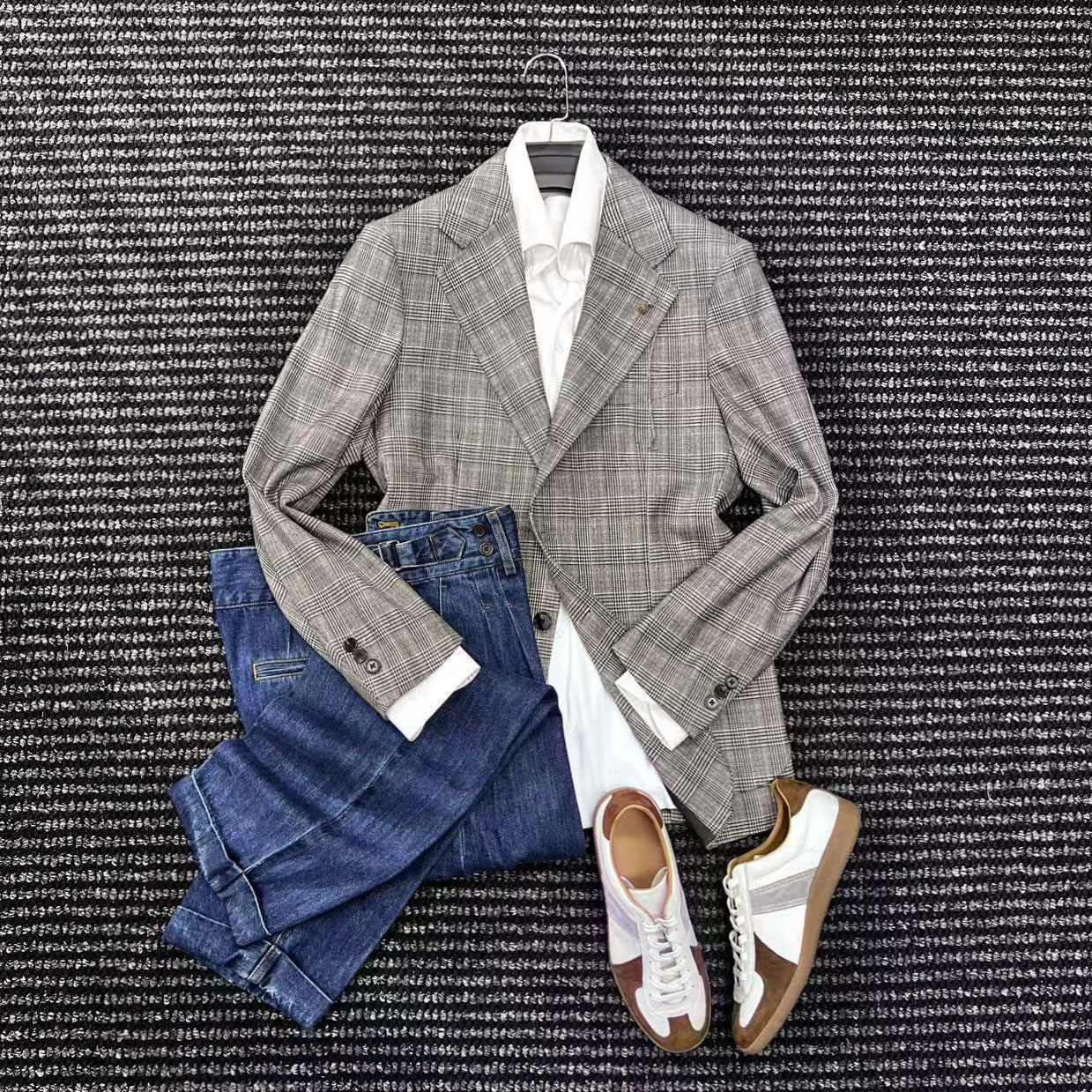 CssuGent定制级千鸟格西服男士休闲商务绅士通勤西装外套