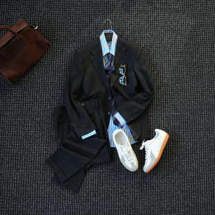 CssuGent高定米兰眼 绅士复古羊毛混纺平驳领西服套装男婚宴礼服