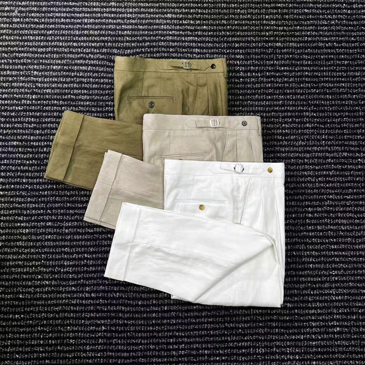 男士那不勒斯老钱风休闲裤子