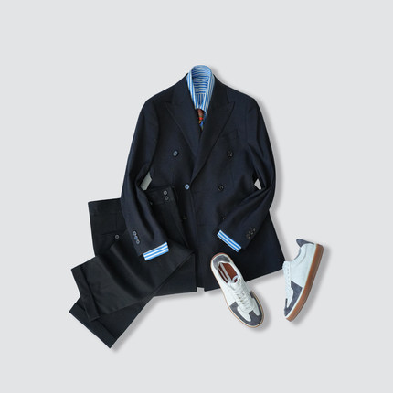 CssuGent那不勒斯皇后定制级戗驳领四季款西服男商务通勤西装外套