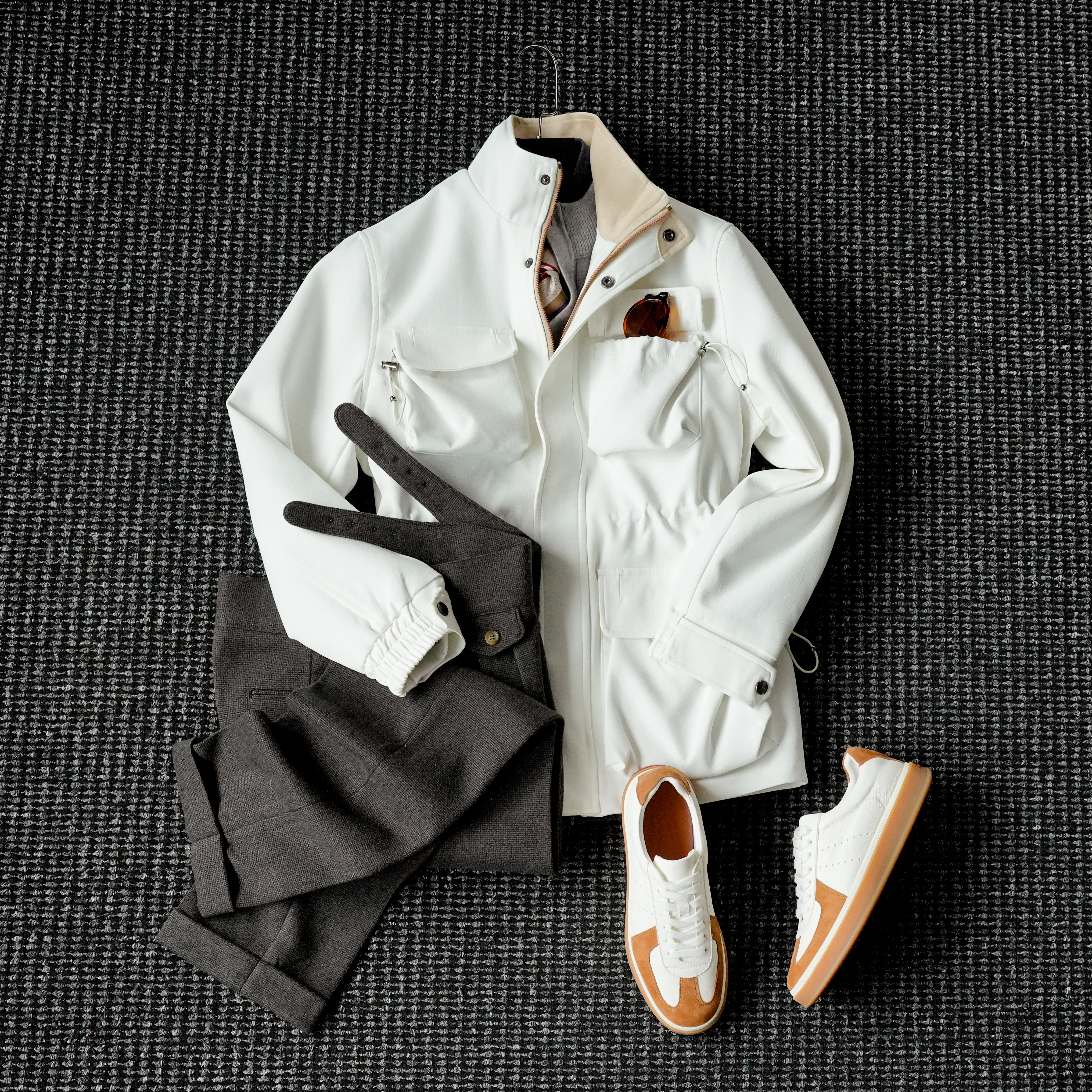 立领英式猎装夹克男外套潮