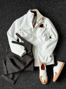 CssuGent 设计美学 那不勒斯皇后 高定立领英式猎装夹克男外套潮