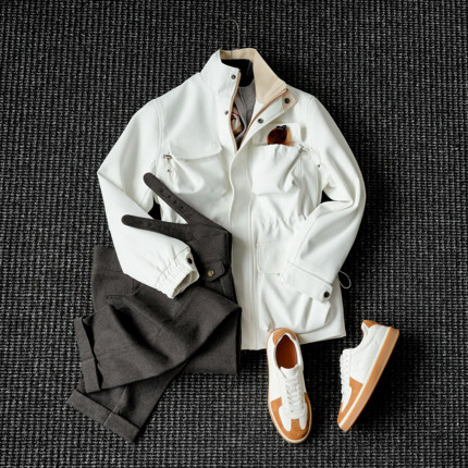 CssuGent 设计美学 那不勒斯皇后 高定立领英式猎装夹克男外套潮