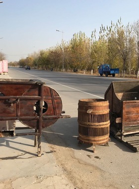 怀旧农耕文化风辘轳打稻机老物件