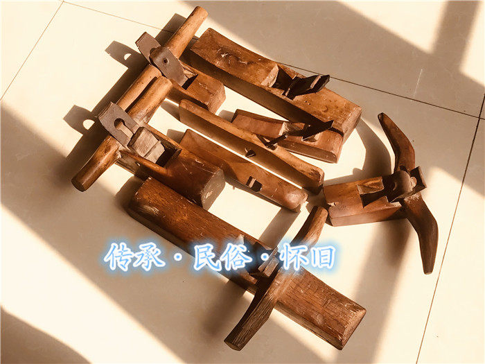 民俗老物件老木工工具木匠用具刨子锯子怀旧装饰古代手工刨钻复古_虎窝淘
