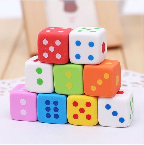 一正方体橡皮擦创意骰子色子可爱