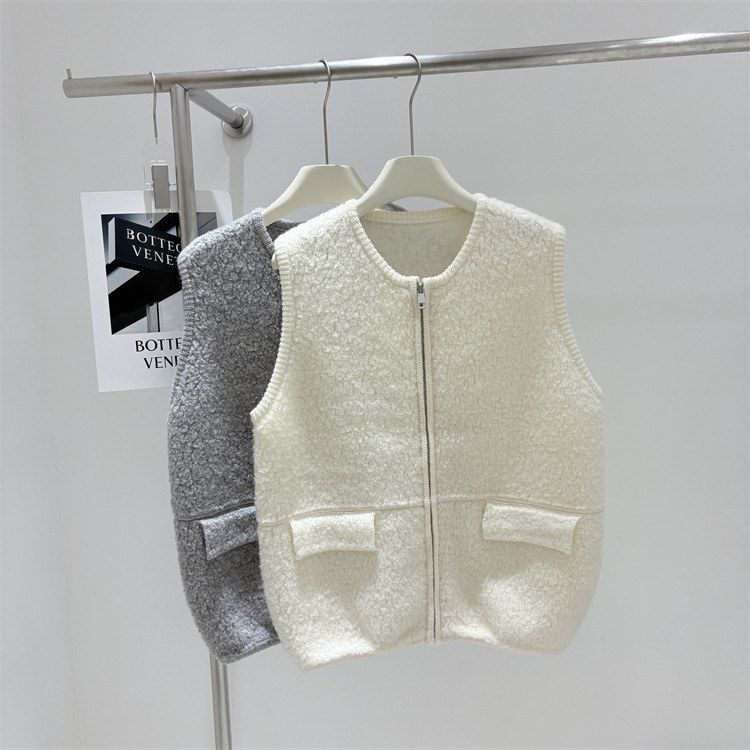 韩国订单秋冬新款圆领圈圈毛全