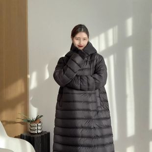 气质通勤设计感加厚中长款排骨白鸭绒羽绒服外套女冬2025新款080