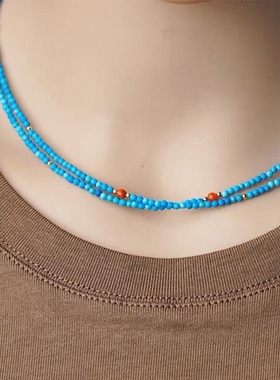 绿松石女天然双层南红