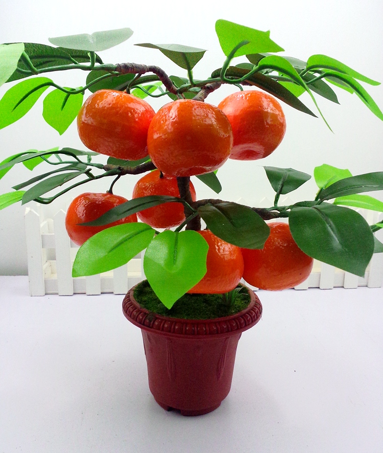 仿真水果树盆景桔子客厅装饰摆件