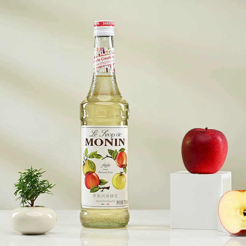 MONIN莫林苹果风味糖浆果露700ml 调咖啡鸡尾酒气泡水果汁饮料