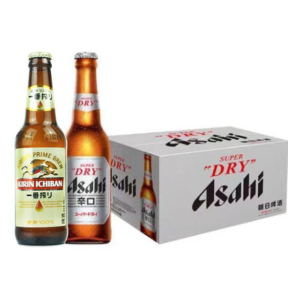朝日/麒麟一番榨啤酒超爽系列生啤酒ASAHI玻璃瓶整箱装