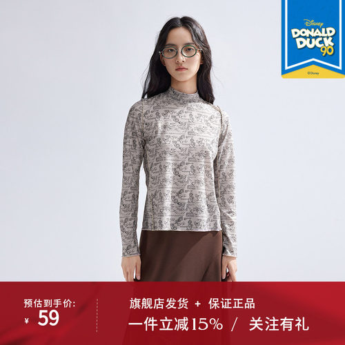 播商场同款唐老鸭系列2024新款修身长袖T恤内搭上衣BDR1YD0220