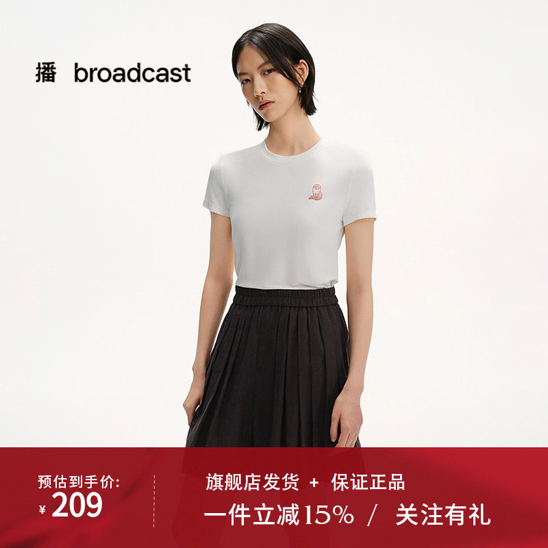 播商场同款Lisa Larson联名T恤女25夏新款宽松短袖上衣BDS2YD2518