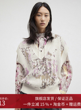 【100%羊毛】播商场同款Houzichao联名24秋冬针织背心BDR4SD3844