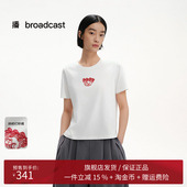 T恤女25夏新款 播LISA LARSON联名短袖 休闲减龄淡人上衣BDS2YD2533