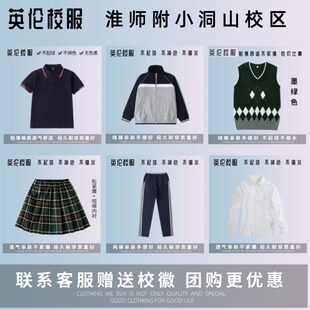 【校徽校服】淮南师范附小 山南 洞山校区  英伦学生运动短袖T恤