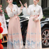 小众高级平时可穿汉服粉色马面裙套装 春季 旗袍2026新款 伴娘服中式