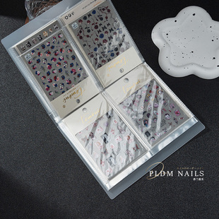 美甲贴纸收纳册贴花印花模板收纳本相册子磨砂封面展示5寸20页80