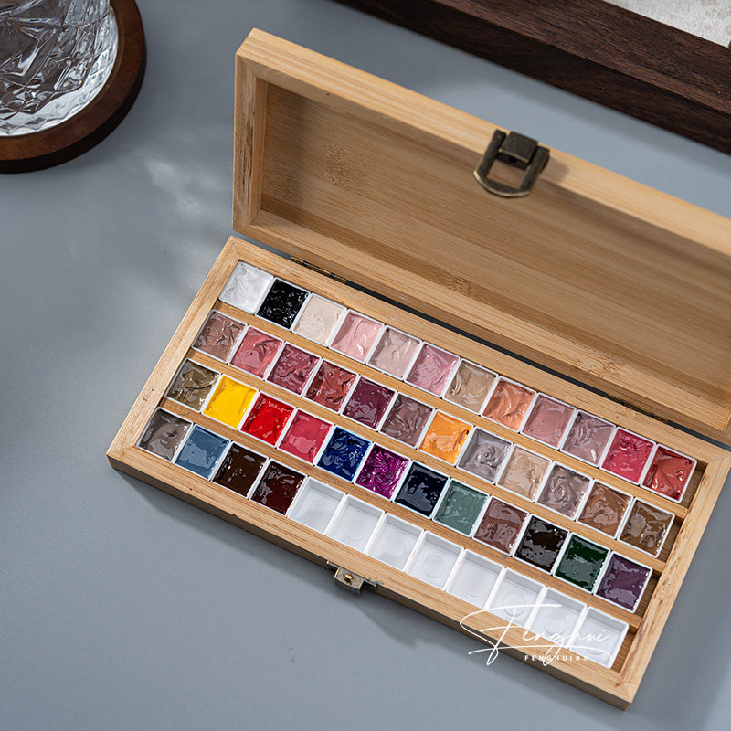 美甲分装盒36格木质收纳盒彩绘拍拍胶调色盘水彩颜料分装盒子工具,彩妆/香水/美妆工具,美甲工具,淘宝优惠券,粉丝福利购,淘宝优惠卷