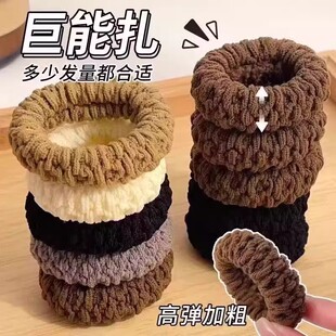 新款 加厚加粗发饰加宽扎头发橡皮筋发圈头绳高马尾高弹力耐用发绳