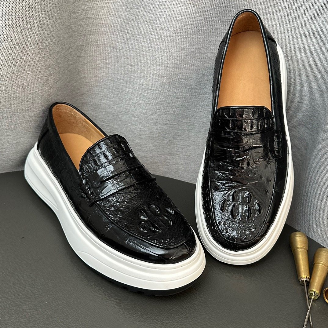 正品鳄鱼皮皮鞋男乐福鞋时尚一脚蹬皮鞋超软套脚男鞋超轻休闲鞋潮,流行男鞋,休闲皮鞋,淘宝优惠券,粉丝福利购,淘宝优惠卷
