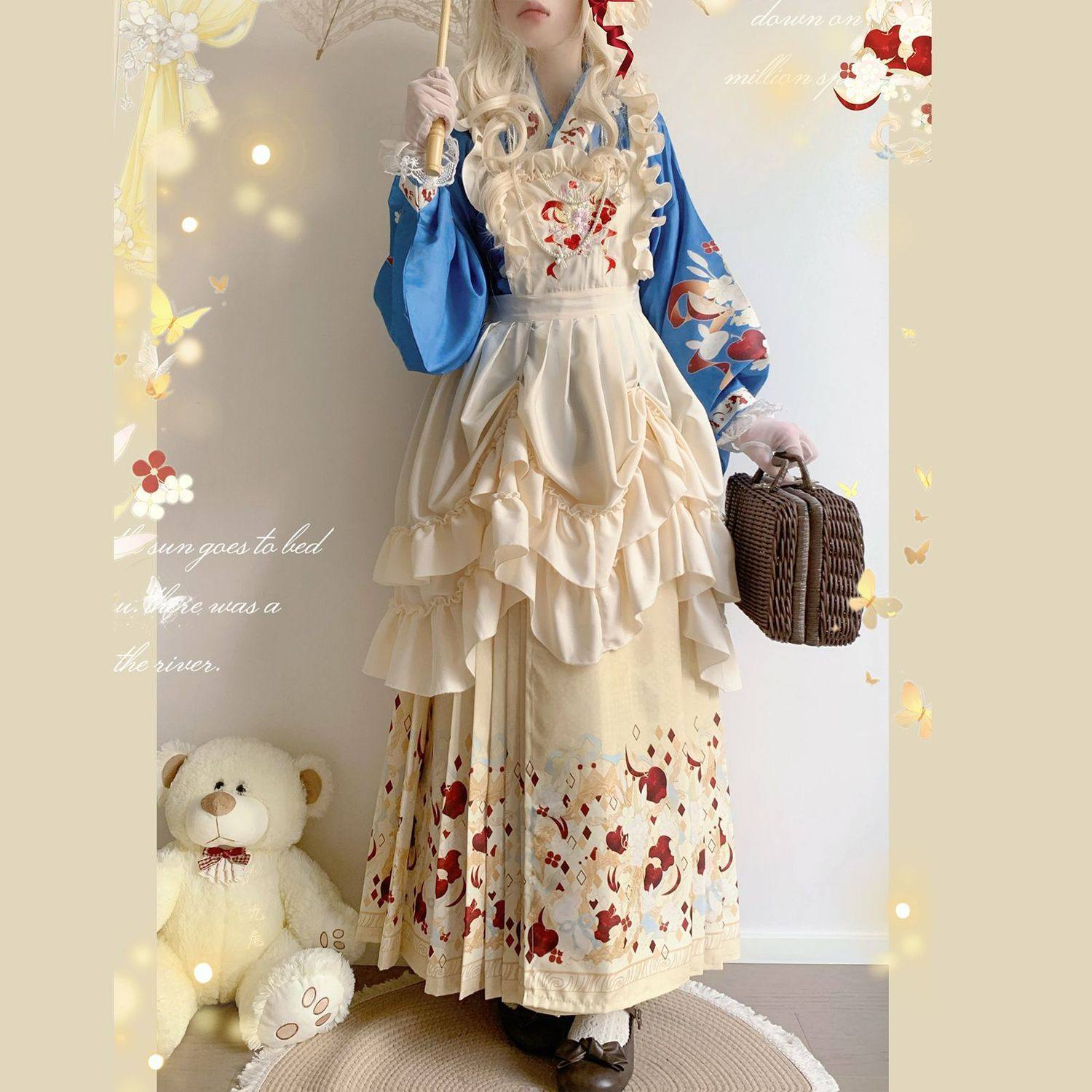 ABC花纪初桃原创汉洋折衷洛丽塔罩裙加绒斗篷汉服马面套装可爱风,女装/女士精品,民族服装/舞台装,淘宝优惠券,粉丝福利购,淘宝优惠卷