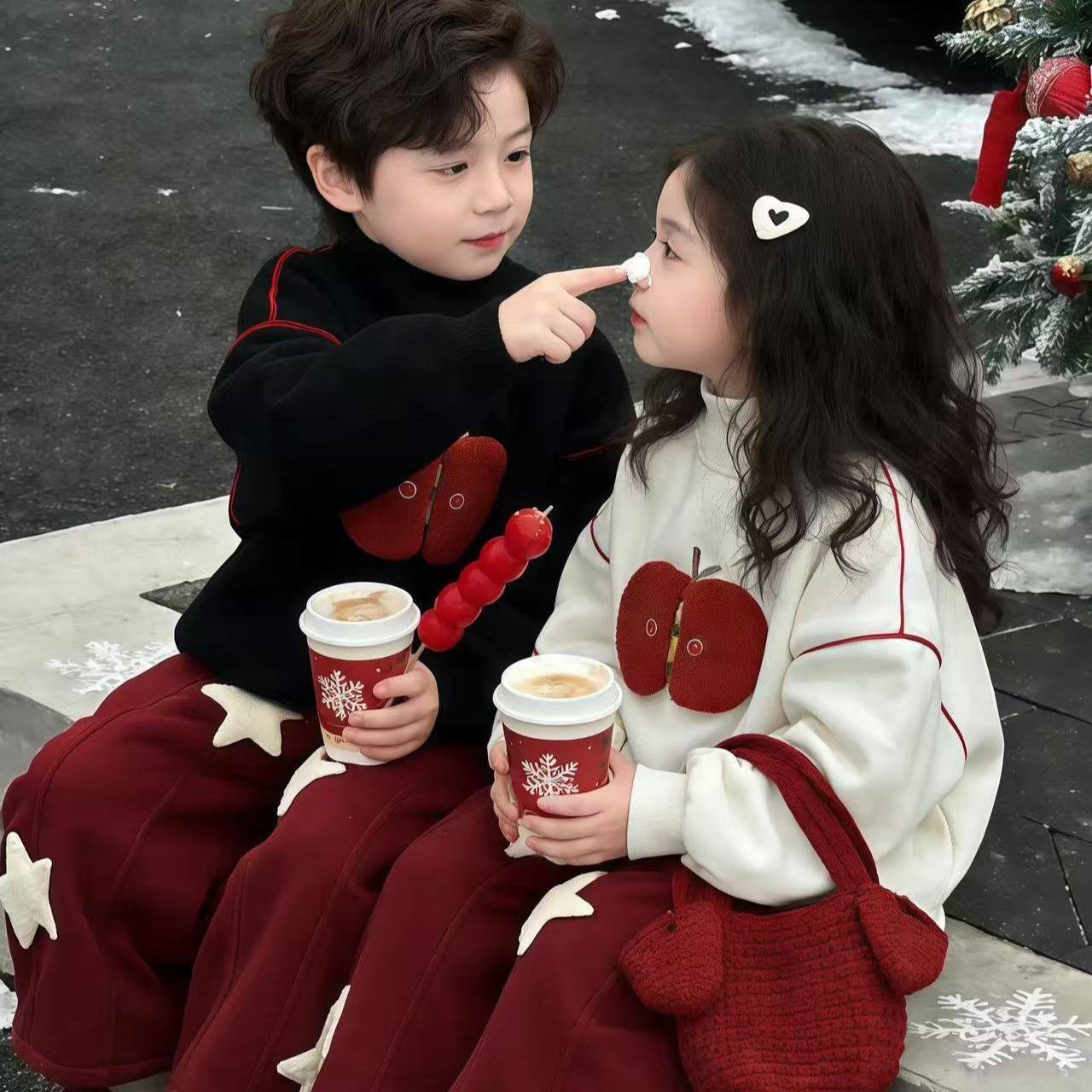 ABC男童新年保暖加厚套装韩版一体绒卫衣儿童拜年服童装,童装/婴儿装/亲子装,儿童运动套装,淘宝优惠券,粉丝福利购,淘宝优惠卷