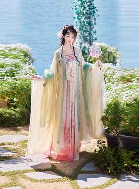 花朝记原创汉服女《春晓》新品唐制齐胸襦裙绣花大袖衫春夏款套装