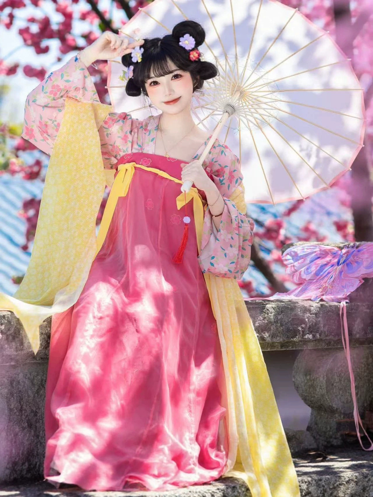 原创汉服女春夏季款唐制齐胸襦裙刺绣仙气日常古风元素爆款套装