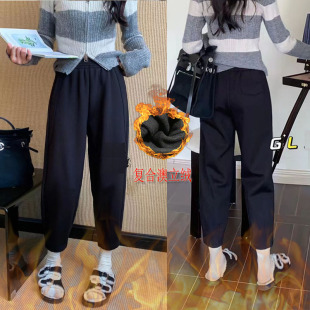 女宽松显瘦哈伦裤 桐桐佳 冬季 复合澳立绒萝卜裤 格路F65 加绒休闲裤