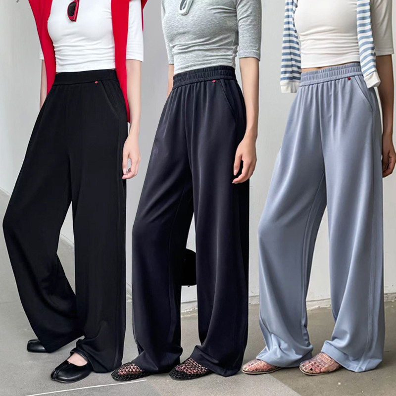 春夏新垂坠窄版阔腿裤女柔软高弹