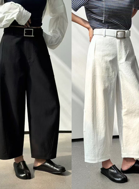 桐桐佳~春季新款休闲气球裤女高腰百搭显瘦弯刀裤宽松大码NV99001