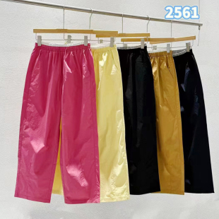 子高腰通勤显瘦九分裤 彩色休闲女士直筒裤 子2561 新款 简谜2025夏季