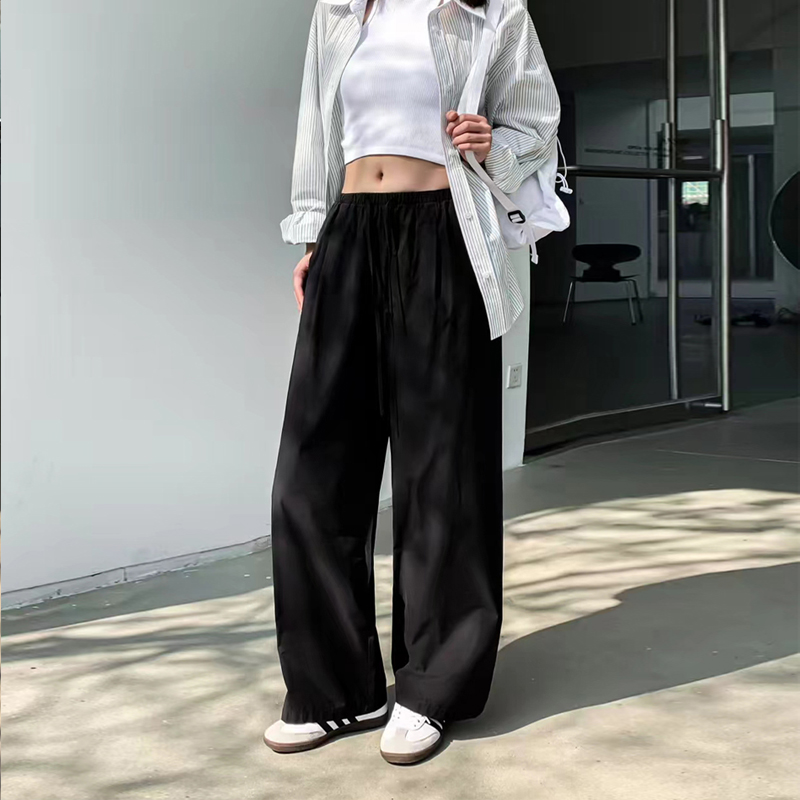 NV夏款纯棉薄料休闲窄版阔腿裤女