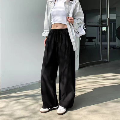 NV夏款纯棉薄料休闲窄版阔腿裤女