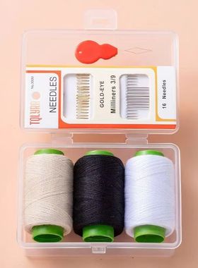 针线盒缝衣服的线缝补套装小卷手工缝纫机缝纫线402黑白色线