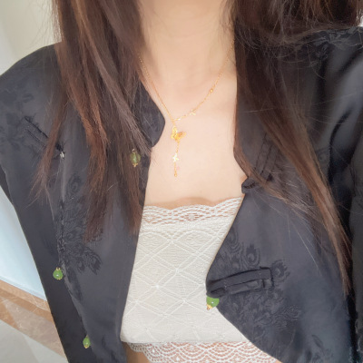 六福珠宝新款一足金项链