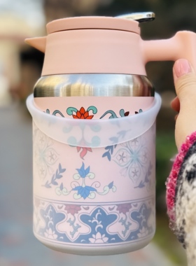 硅胶10cm杯套中国风暖水壶880ml泡茶壶暖瓶防摔套耐磨透白保护套