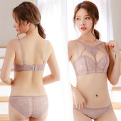 防走光蕾丝可拆 性感甜美蕾丝无钢圈半杯聚拢内衣文胸套装 新款 包邮