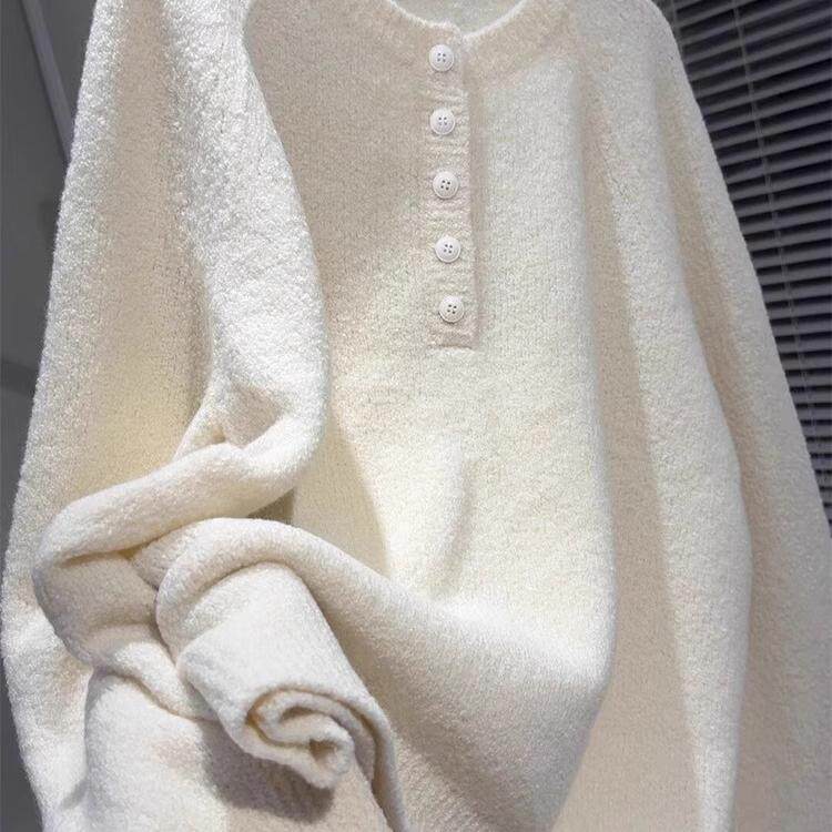 特大码2-300斤白色毛衣女秋冬胖mm慵懒风宽松针织衫打底上衣ins潮
