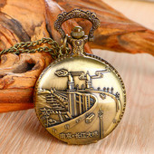 旅游纪念品手办南京长江大桥夫子庙杭州西湖复古怀表挂表项链表