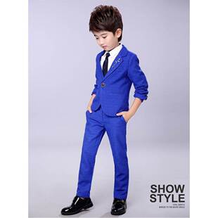 蓝色妖姬的服装儿童装切尔西同款套装战衣男小孩表演衣服西服外套