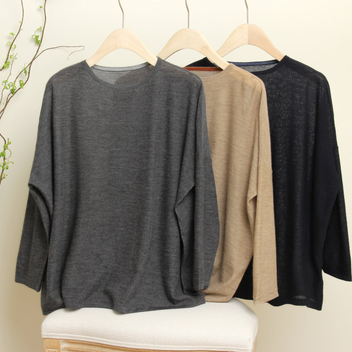 LEMAER乐玛尔 【云感呼吸】100%CASHMERE80支精纺羊绒九分袖套衫,女装/女士精品,T恤,淘宝优惠券,粉丝福利购,淘宝优惠卷