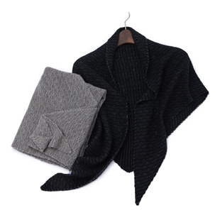 LEMAER乐玛尔 意大利客户CASHMERE特殊纱针织羊绒三角围巾披肩